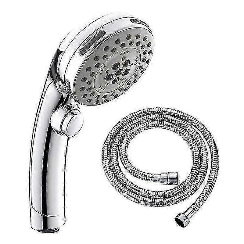 Bathroom shower set with 1.5m hose, 5-speed adjustable, anti-rust and durable