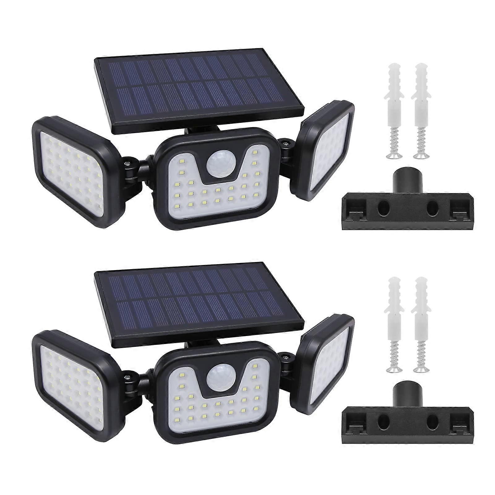 2 Pack Outdoor Solar Lights with Motion Sensor, 800 Lumen Waterproof LED Security Light 270° Wide Coverage for Garden and Driveway