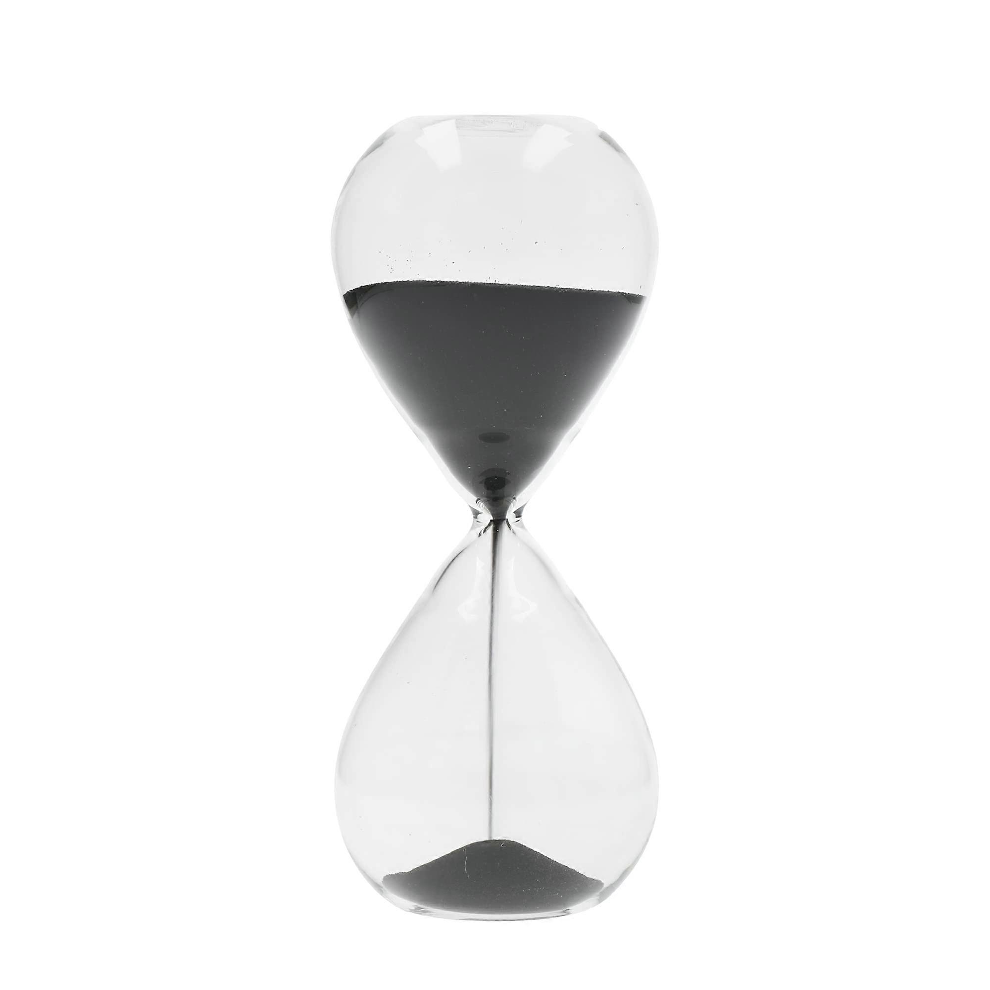 3 Minute Hourglass Egg Timer with Elegant Curved Design and Decorative Black Sand for Kitchen