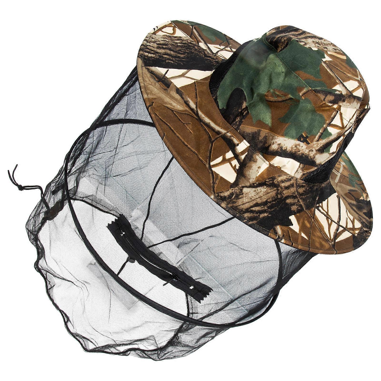 Camouflage Head Protector Hat for Mosquito Prevention 5Pcs Outdoor Use