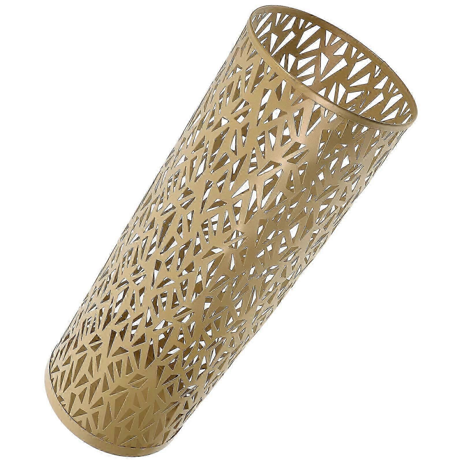 Entryway مظلة منظم حامل مظلة الحديد الذهبي مع ديكور تصميم مجوف 1 قطعة