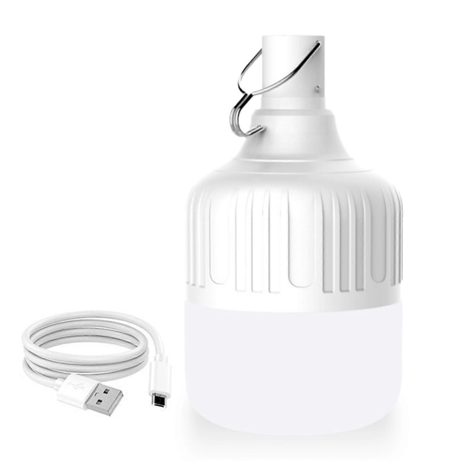 150W Emergency LED Light Bulb, USB Rechargeable with 5 Modes and Hook for Camping Tent