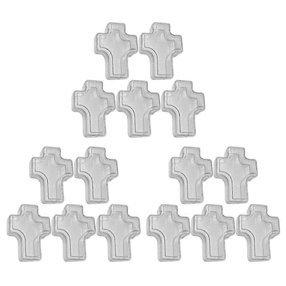 Transparent Cross Box Container for Bracelet Storage 15Pcs
