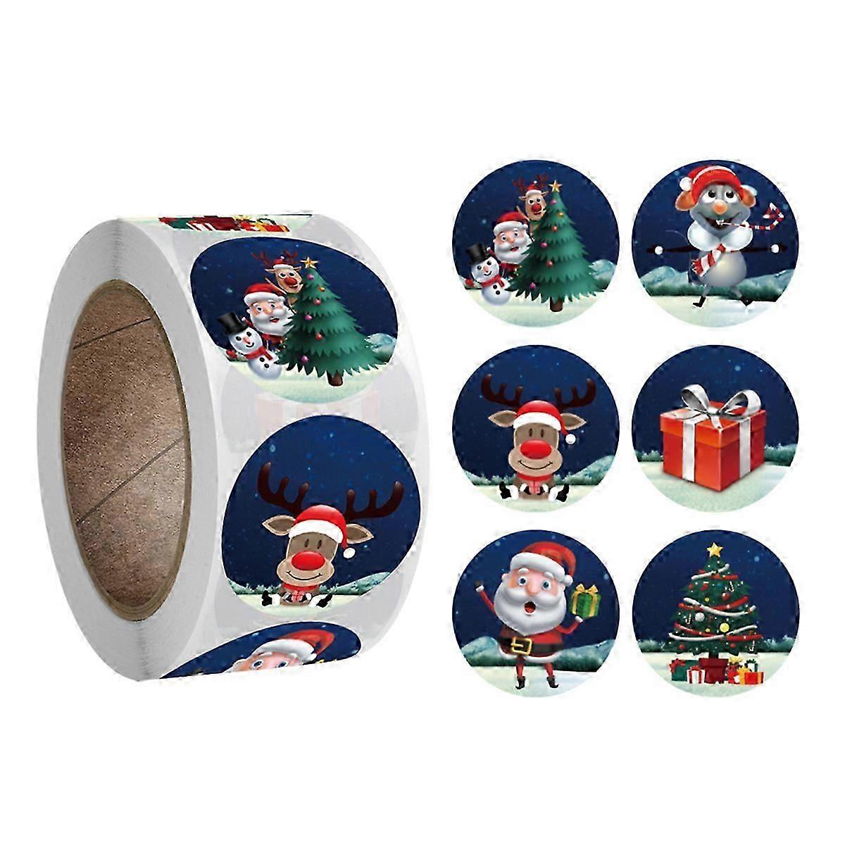 Round Christmas stickers self-adhesive