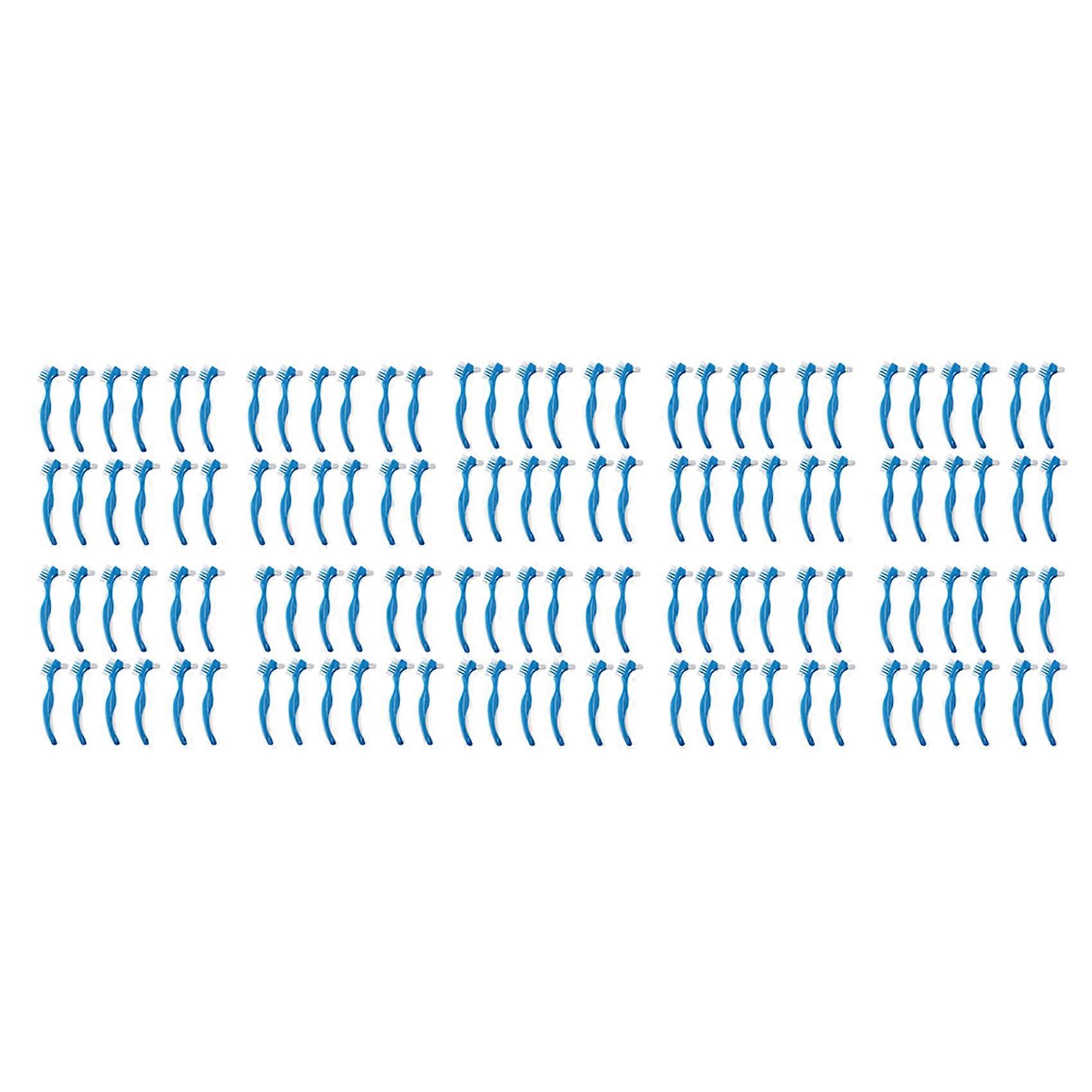120 Pack Denture Brush Hard Denture Cleaning Brush False Teeth Brush Toothbrush