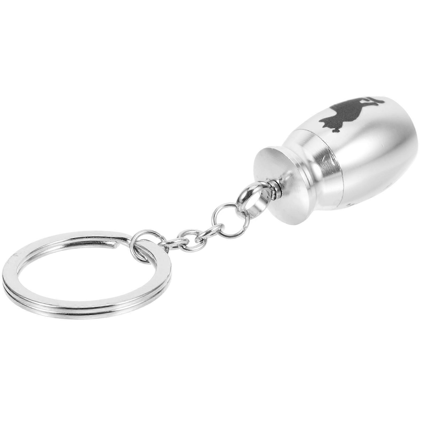Pet Memorial Key Chain Mini Urn Container Keepsake Ornament Silver 1Set