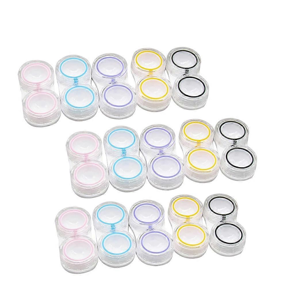 Lens Case for Holding Use 15Pcs Leak-Proof Double Box in Assorted Colors