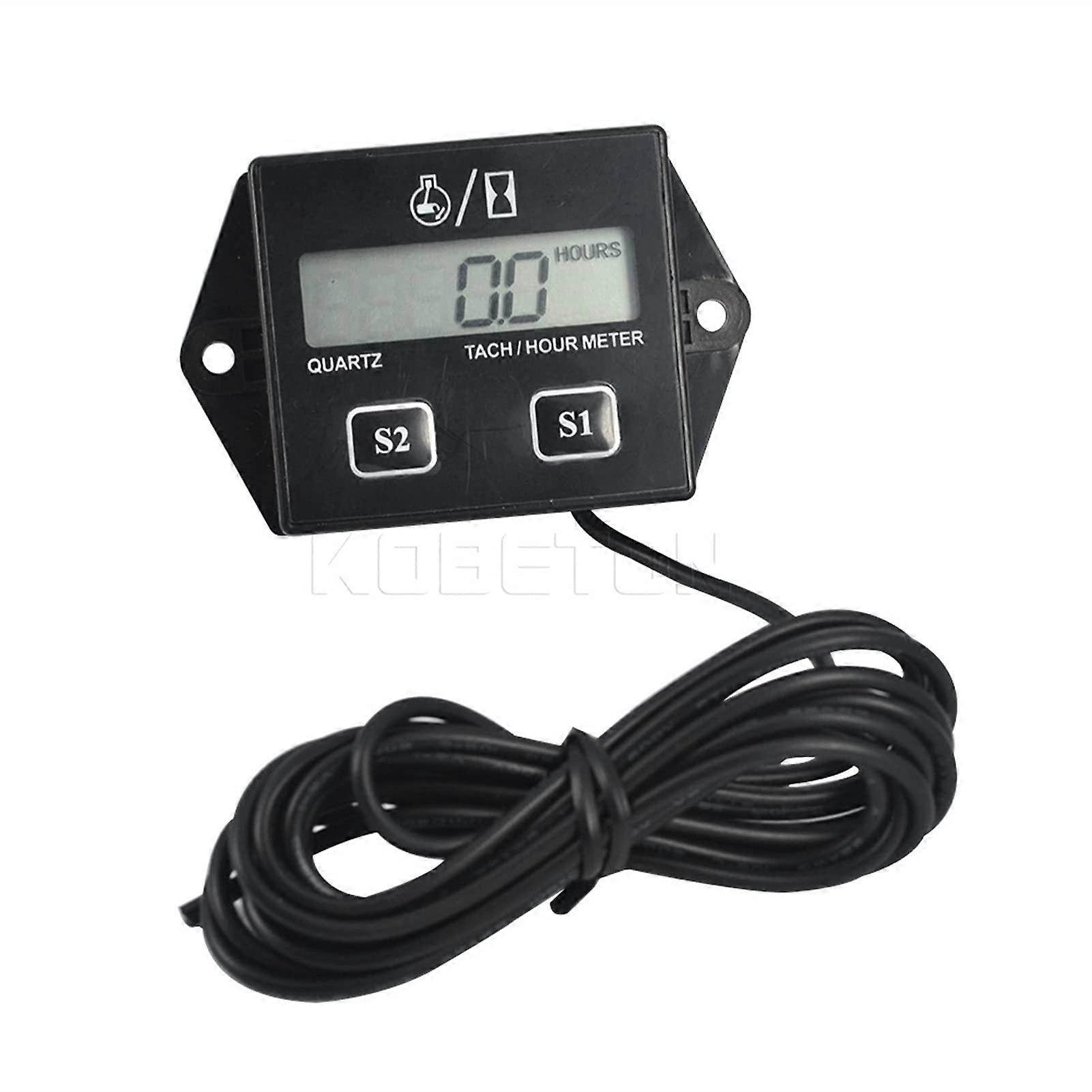 Waterproof Digital Engine Tachometer with LCD Display and Resettable Hour Meter for Motorcycle Boat