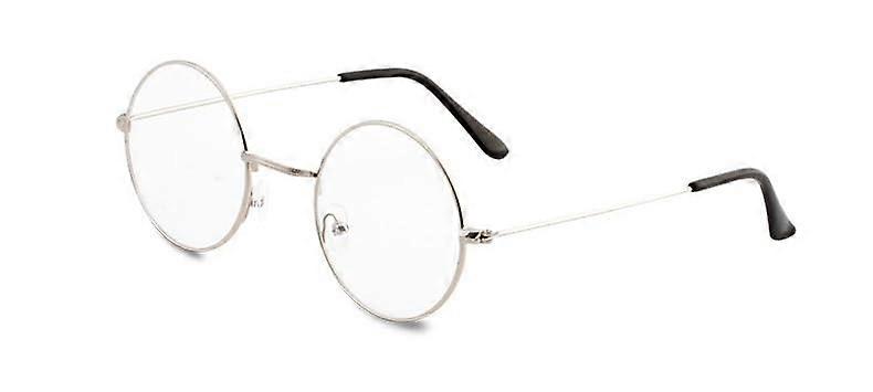 Retro Round Blue Light Blocking Reading Glasses Anti Glare Silver Frame +200 Computer Readers