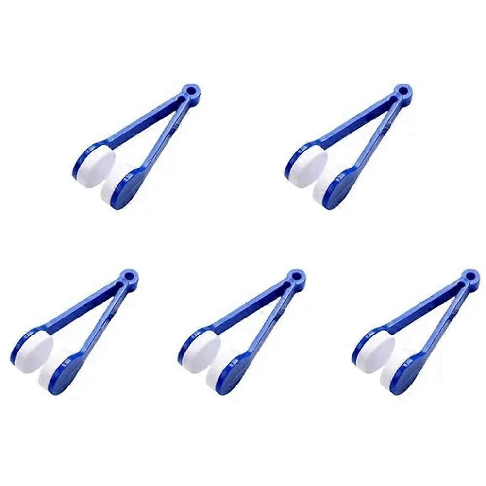 DoubleSided Microfiber Glasses Cleaner with Soft Scratch Pads and DualSided Lens Brush Blue