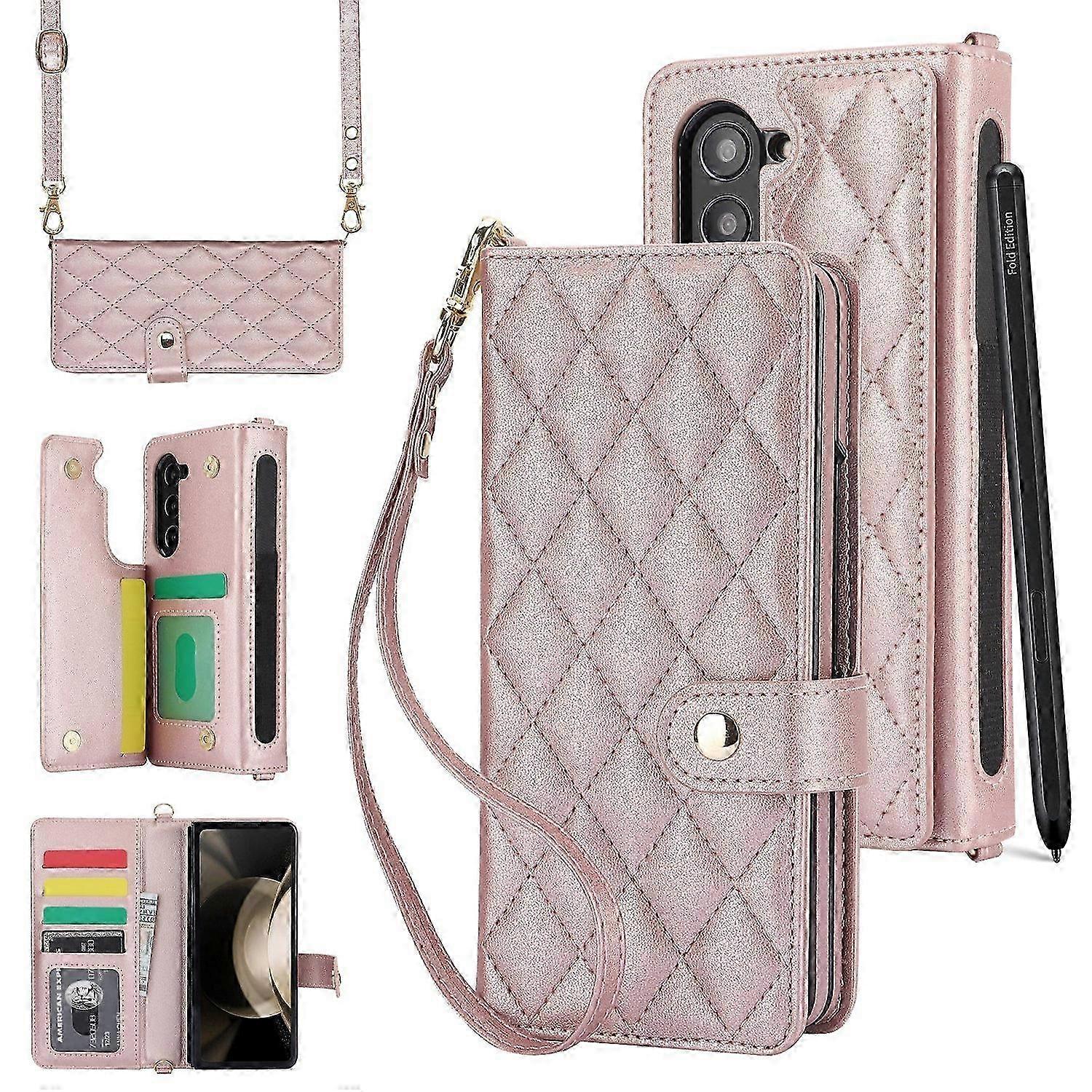 Crossbody Multifunction Rhombic Leather Phone Case 25-26