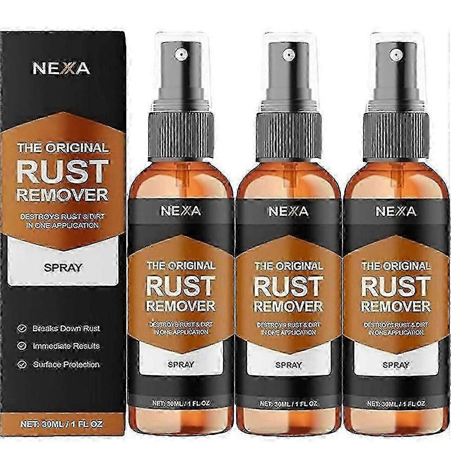 NEXA Rust Remover Spray Fast-Acting Multi-Surface Cleaner | Removes Rust, 50mL 3pcs