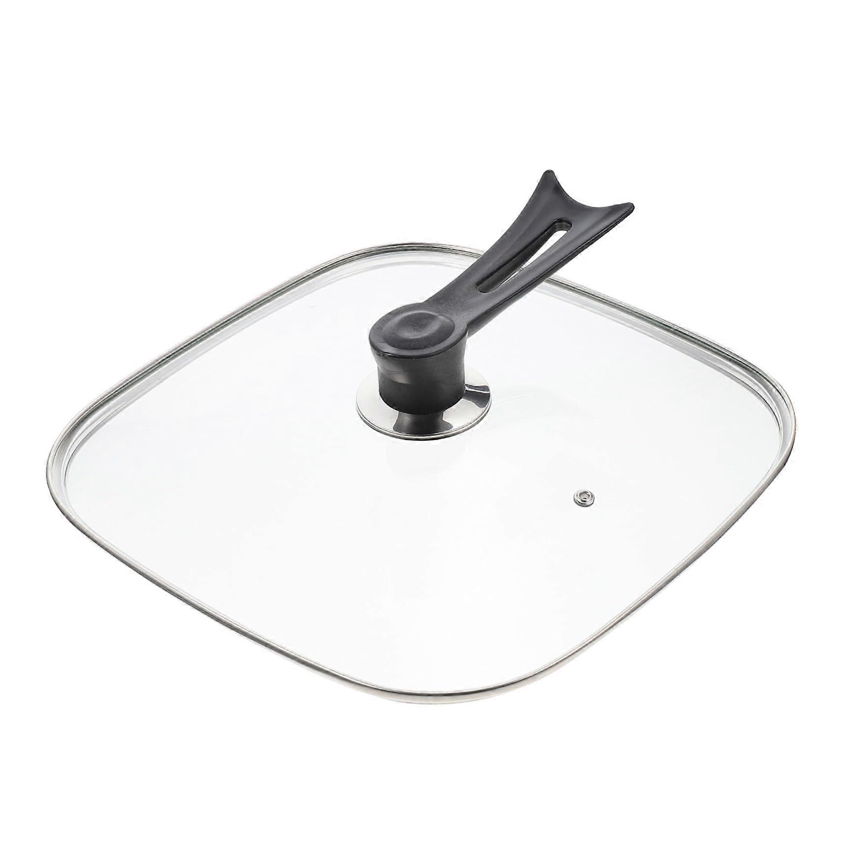 Square Glass Pan Lid with Insulated Handle, Universal Replacement for Kitchen and Restaurant Use