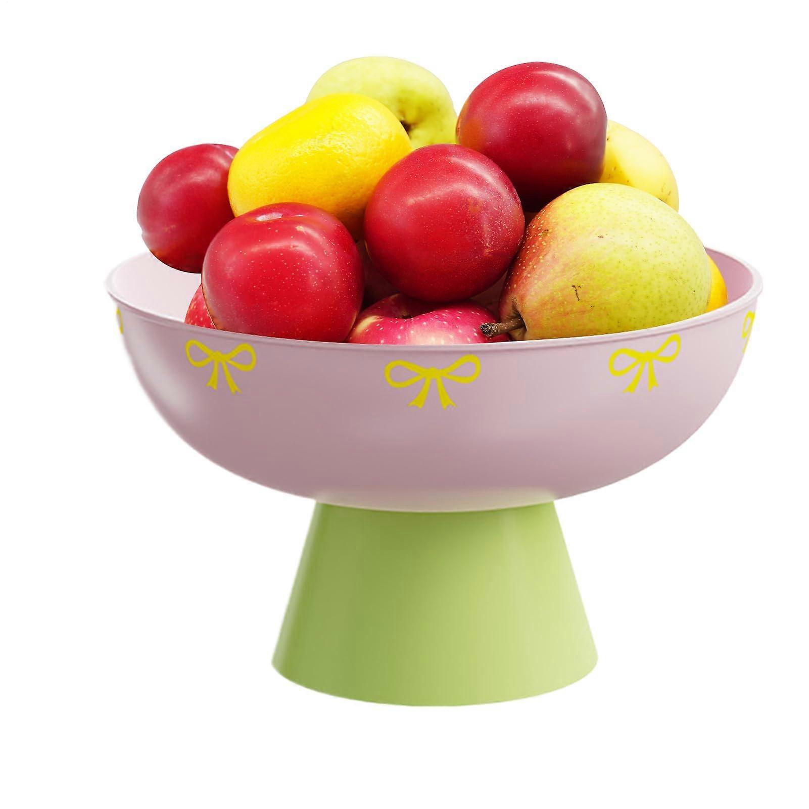 Fruit Serving Tray with Fast Drain Design, Large Fruit Bowl for Kitchen Counter and Buffet