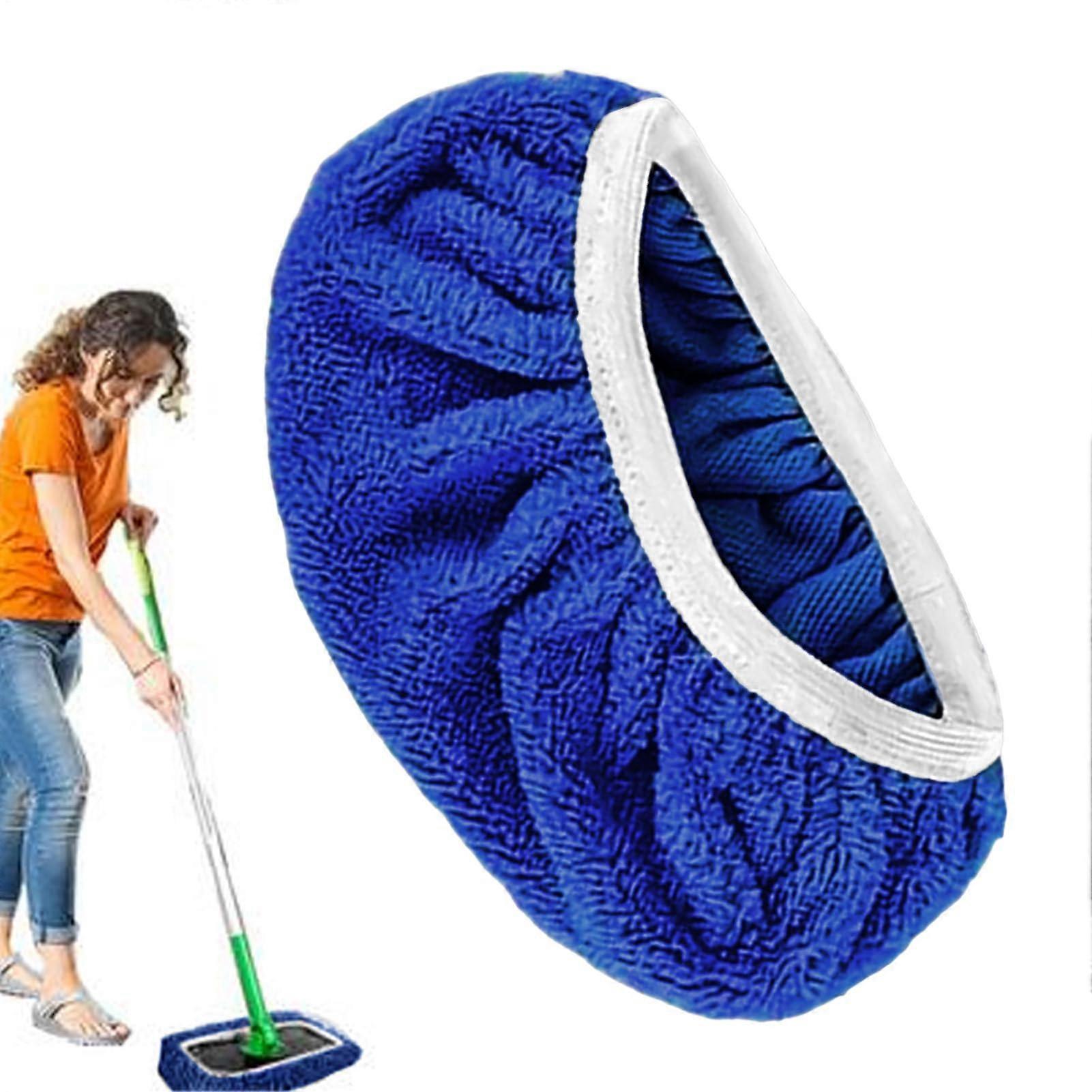 Extra Wide Reusable Microfiber Mop Replacement Pads for Wet Mopping Floor Cleaning Blue