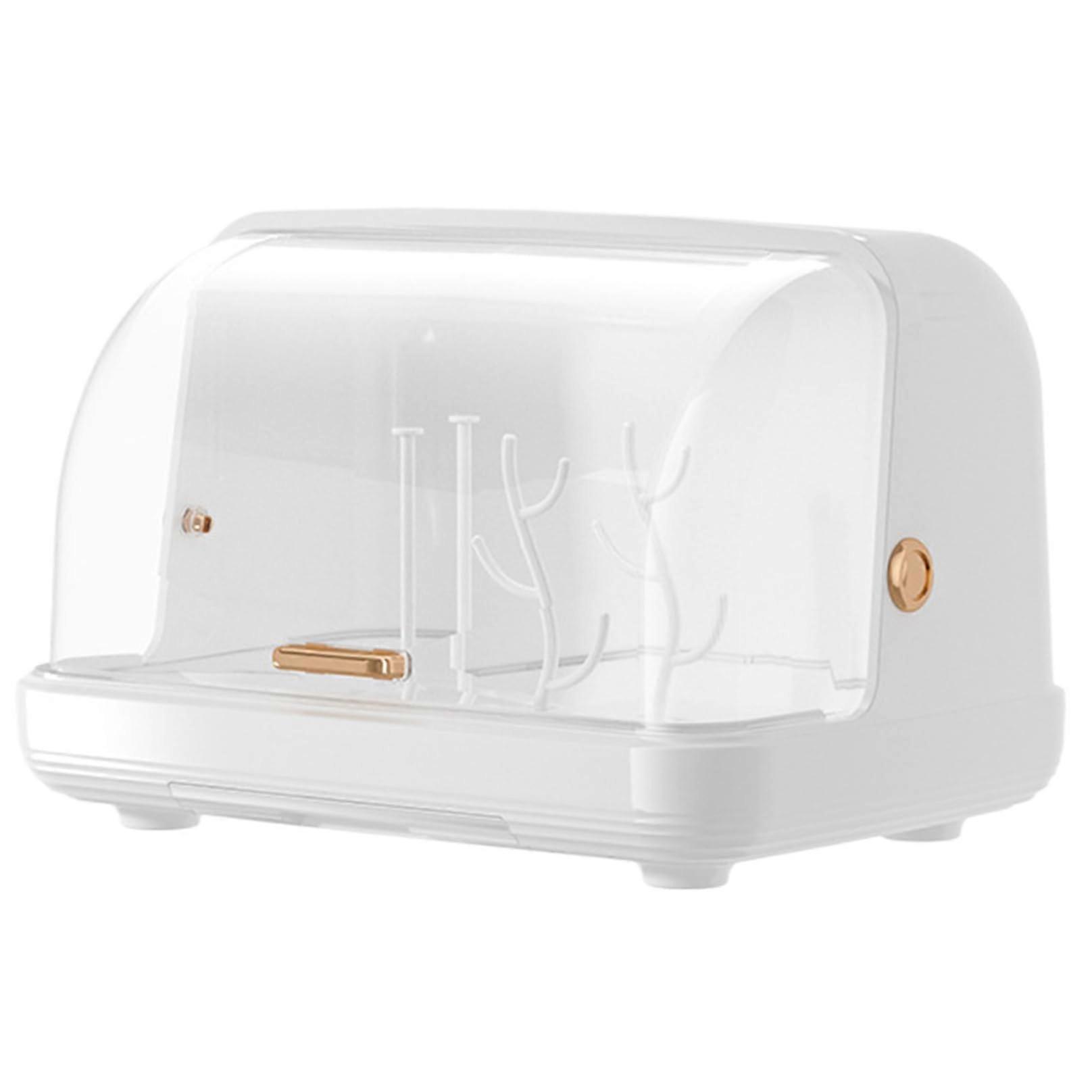 Baby Bottle Drying Rack with Dustproof Lid, Vertical Storage Organizer, Compact EasyClean Design