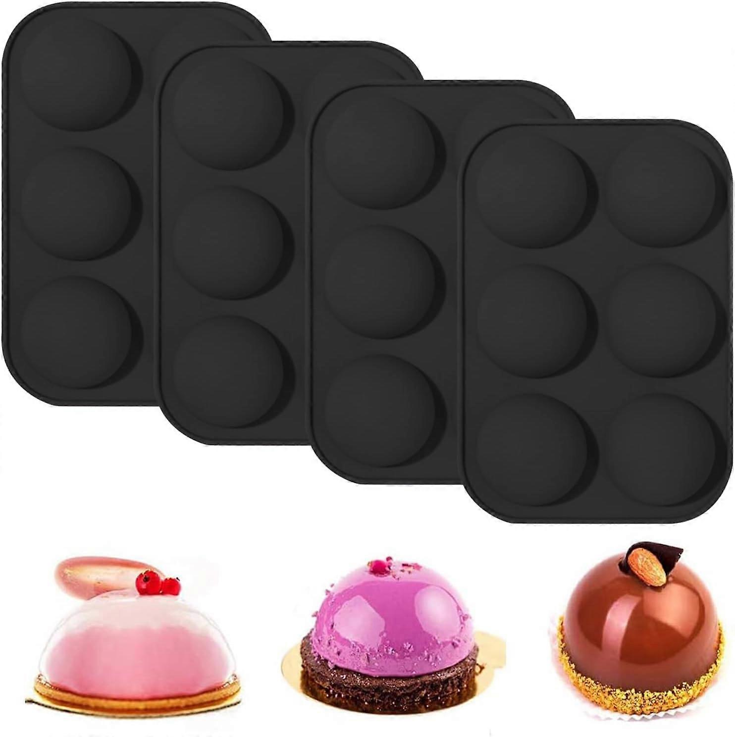 4-piece silicone hemispherical chocolate mold set