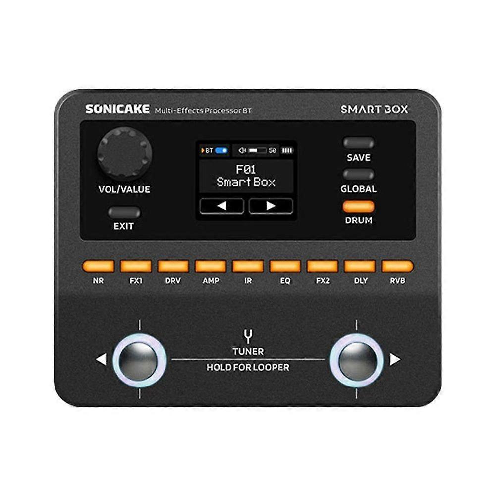 Sonicake Smartbox Digital Multieffektsprocessor Elgitarr Effektpedal, Bluetooth Bas, Trummaskin, Intern Inspelning