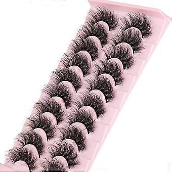 False Eyelashes  Faux Mink Lashes 19MM Curly  3D Fake Eyelashes 10 Pairs Pack