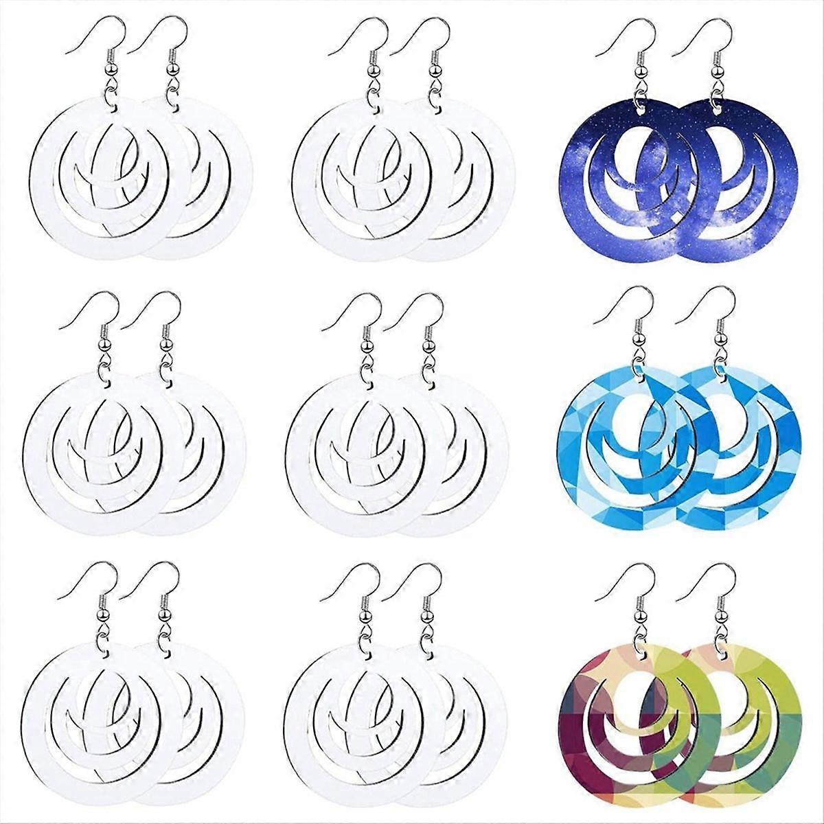 60set Sublimation Blank Earrings Heat Transfer Sublimation Hooks