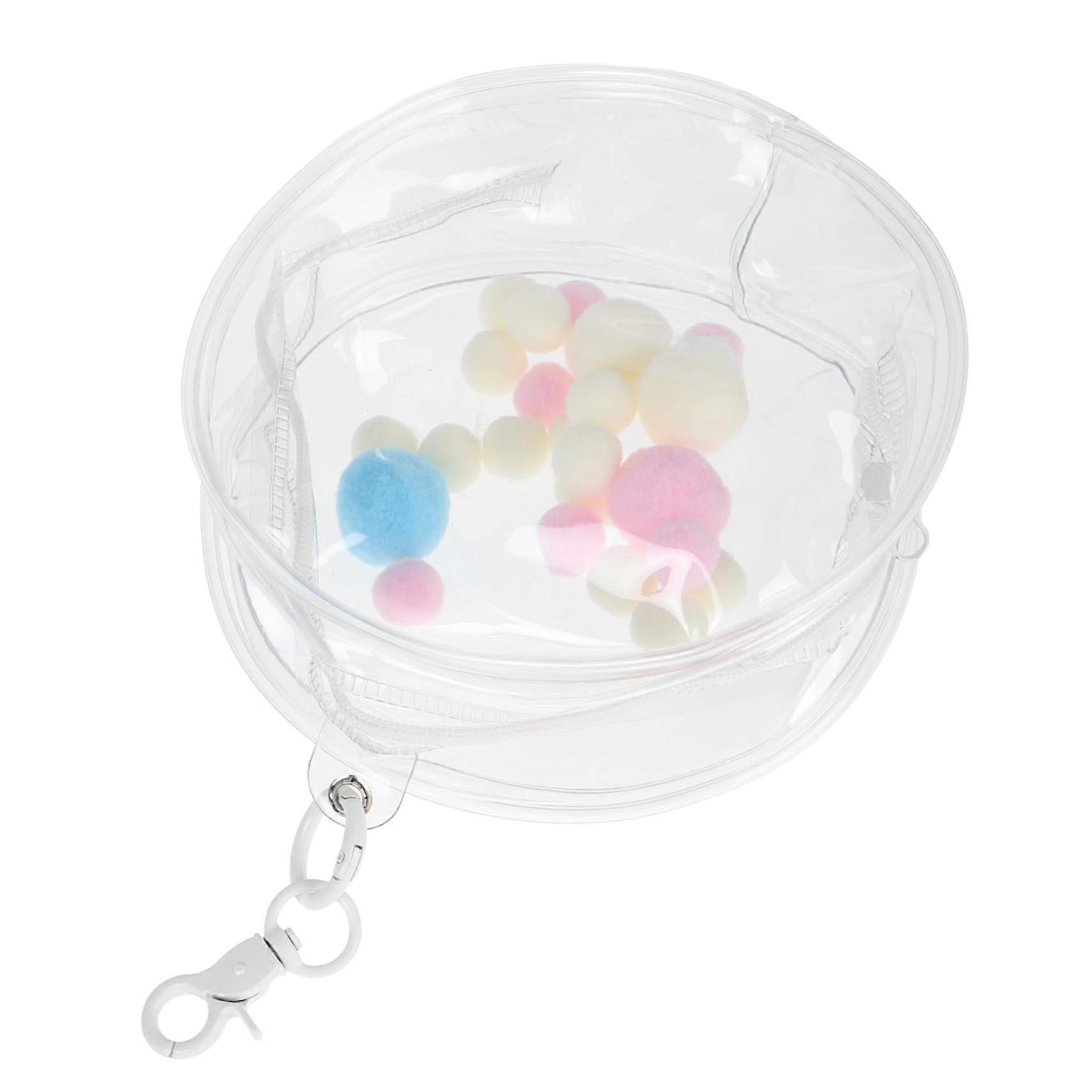 Clear Doll Display Bag with Keychain, Plush Interior Mini Figure Storage Case for Travel