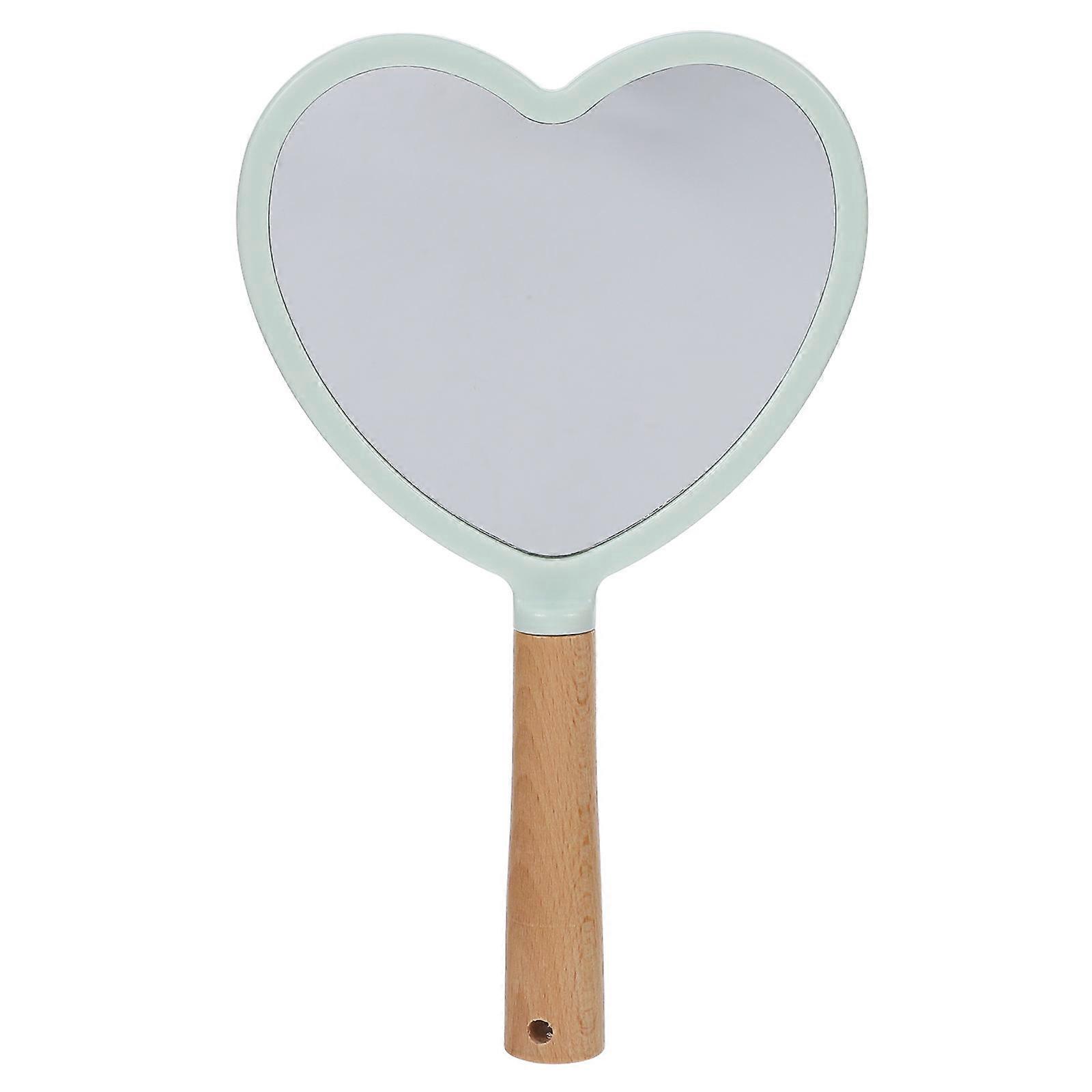 Green Handheld Makeup Shape Vanity Mirror for Makeup Use