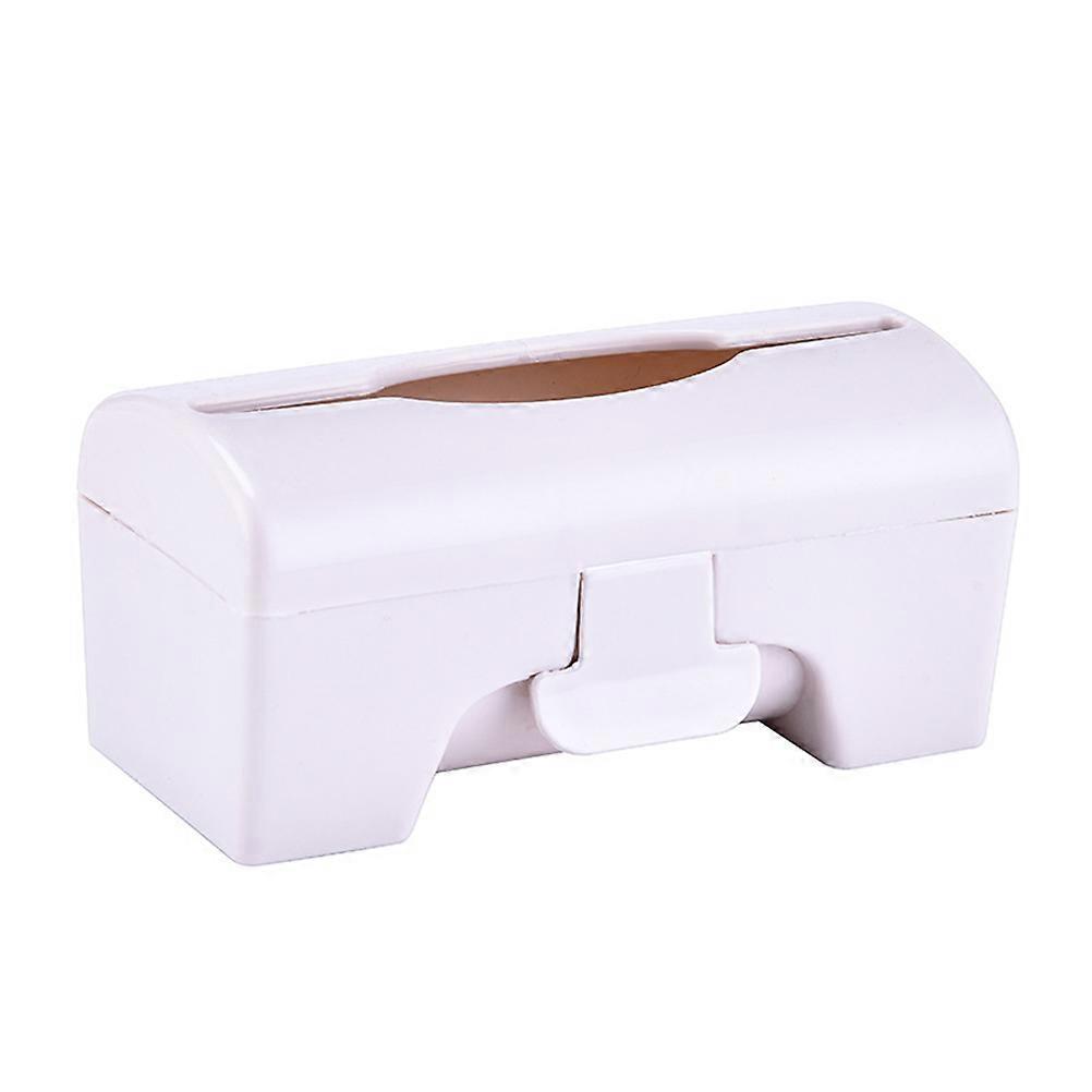 Garbage Bag Wall Holder Rectangular Plastic Tissue Fresh-Keeping Film Organizer Beige 1Pack
