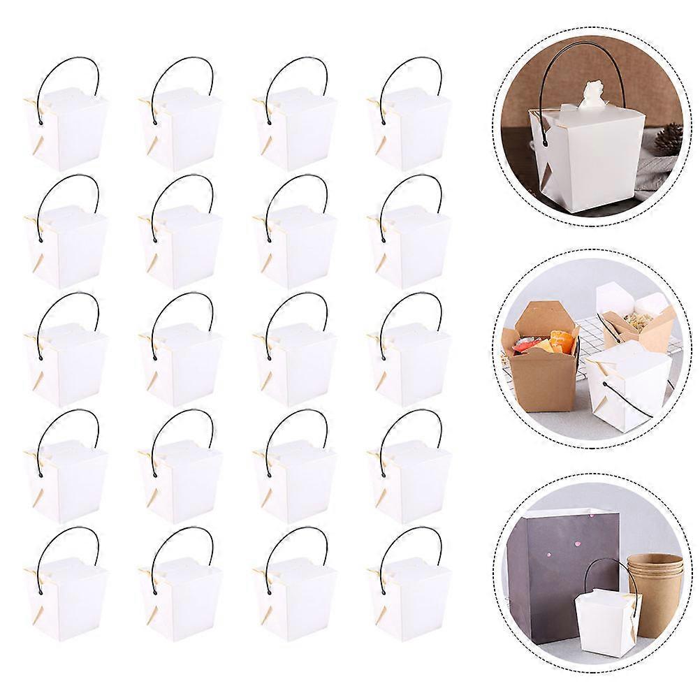 White Cowhide Paper Take-Out for Storage 20Pcs