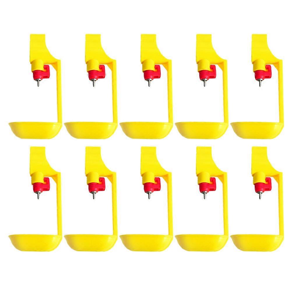 Chicken Drinking Waterer Square Tube for Drinking Use 10Pcs Yellow Durable Waterer