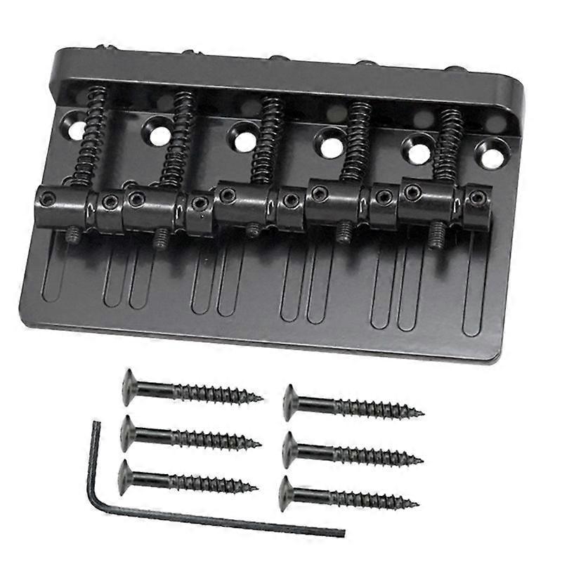 5 String Thickened Bass Saddle Bridge Pull String Plate Black