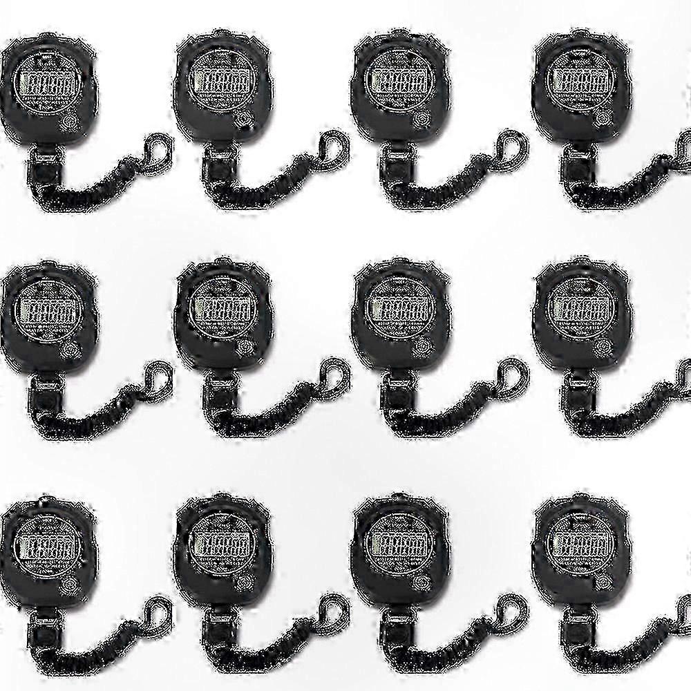 Large Display Digital Stopwatch with Date, Time, Alarm, and Multi-Function Timer, 12-Pack Timing Device for Various Activities