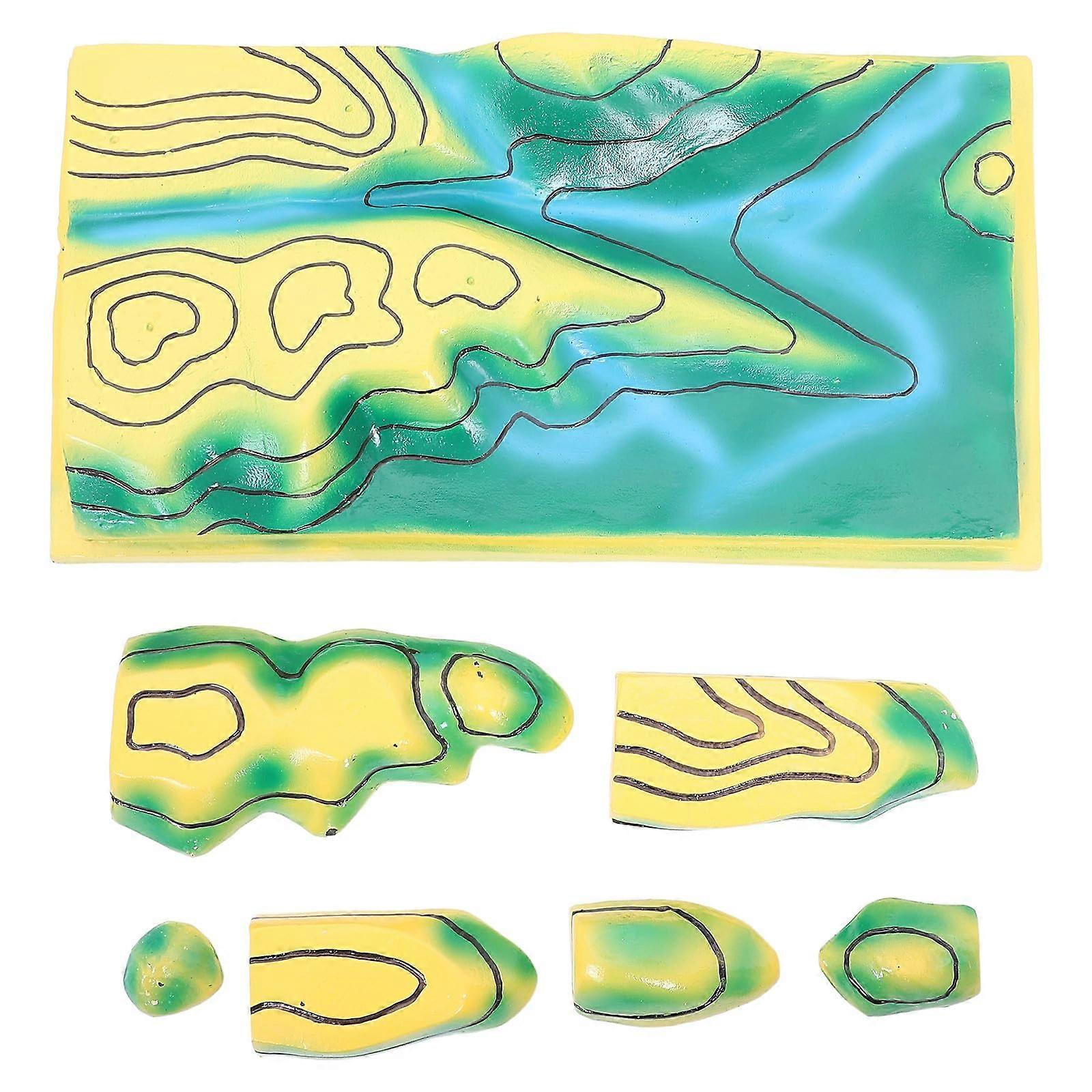 3D Topographic Model with Clear Elevation Visualization, Plastic Terrain Contour Map for Classroom Learning