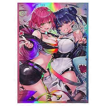 100PCS Holographic Trading Card Sleeves 63x90mm Japanese Size Deck Protector for YGO Cards