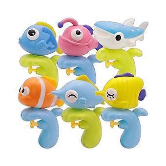 6 Pack Mini Water Guns for Kids, 5-8m (16-26ft) Long Range Squirt Guns, Cartoon Fish Water Blasters for Pool Beach Outdoor Summer Water Toys
