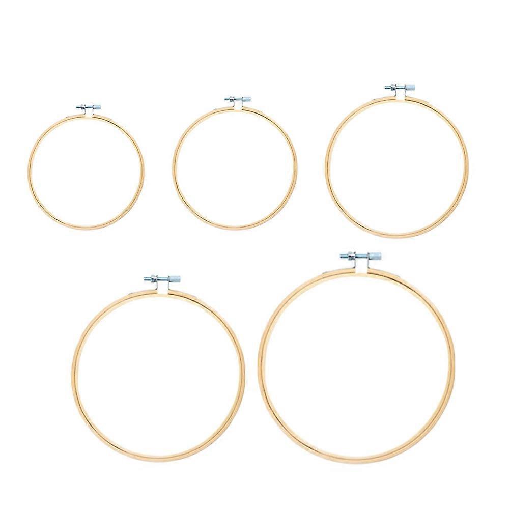 DIY Embroidery Hoops Bamboo Ring for Needlework Projects 5Pcs Set
