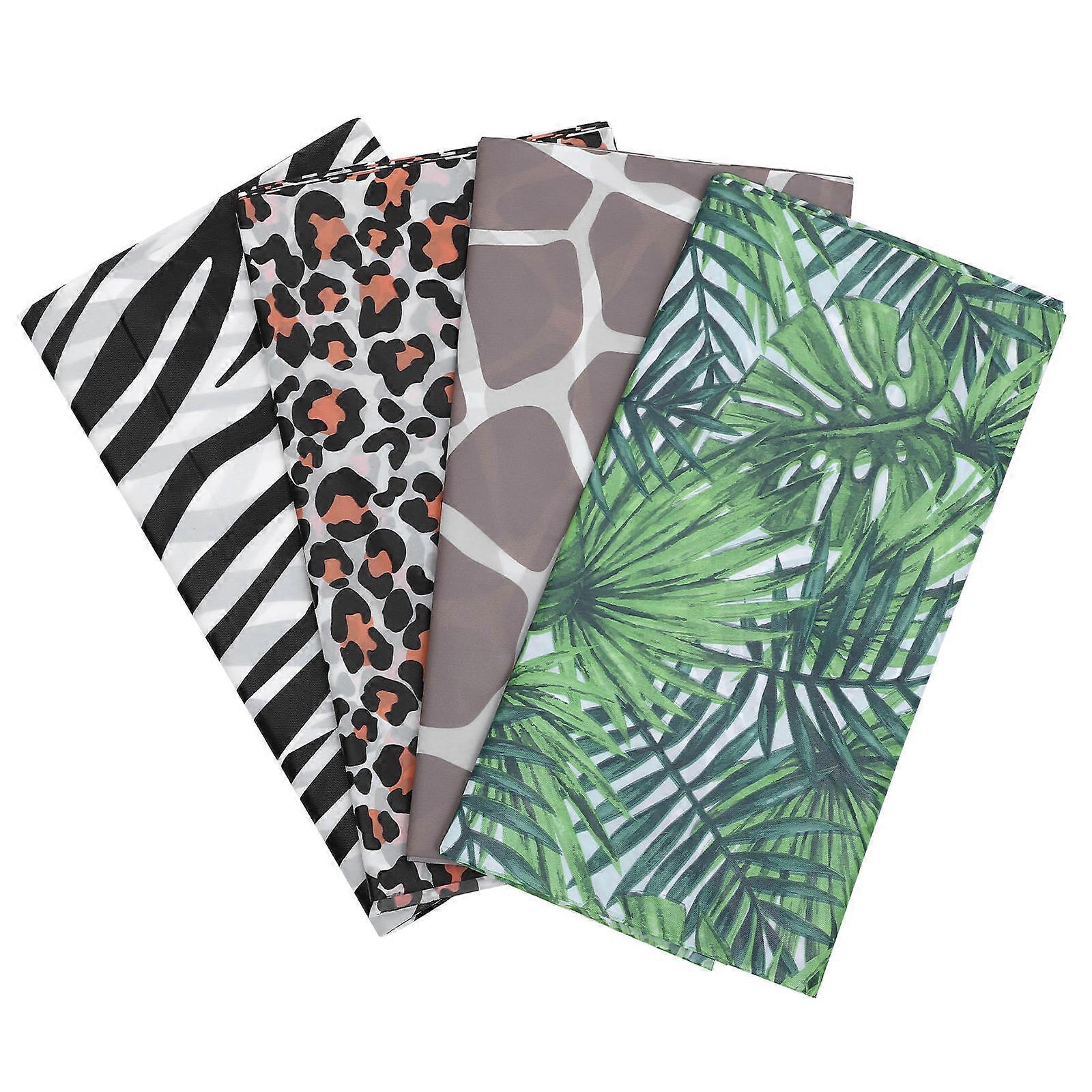 Printed Tablecloth Animal Theme Disposable Table Cover Set 8Pcs