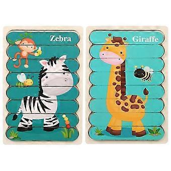 Puzzles Animal Early Educational Jigsaw Toys Zebra Giraffe