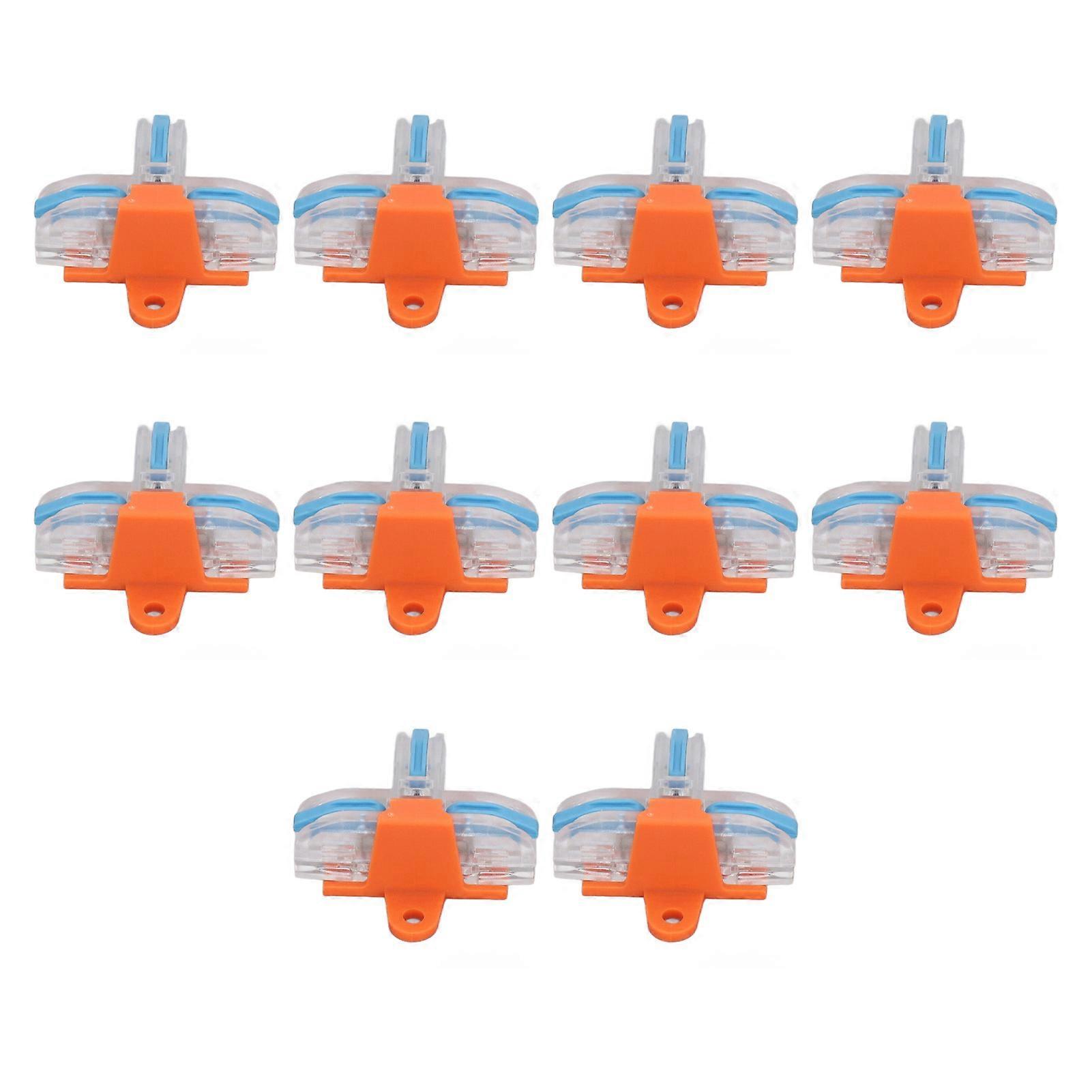 10PCS Wire Connector Set T Type Copper PC Shell Transparent Quick Splice Terminal Block Blue