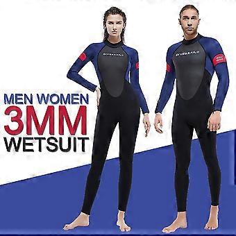 Neue Männer Damen 3mm Neopren Tauchanzug Dicke Warme Einteilige Langarm-Neoprenanzug Für Männer Surfen Tauchen Schnorcheln Badebekleidung Anzug