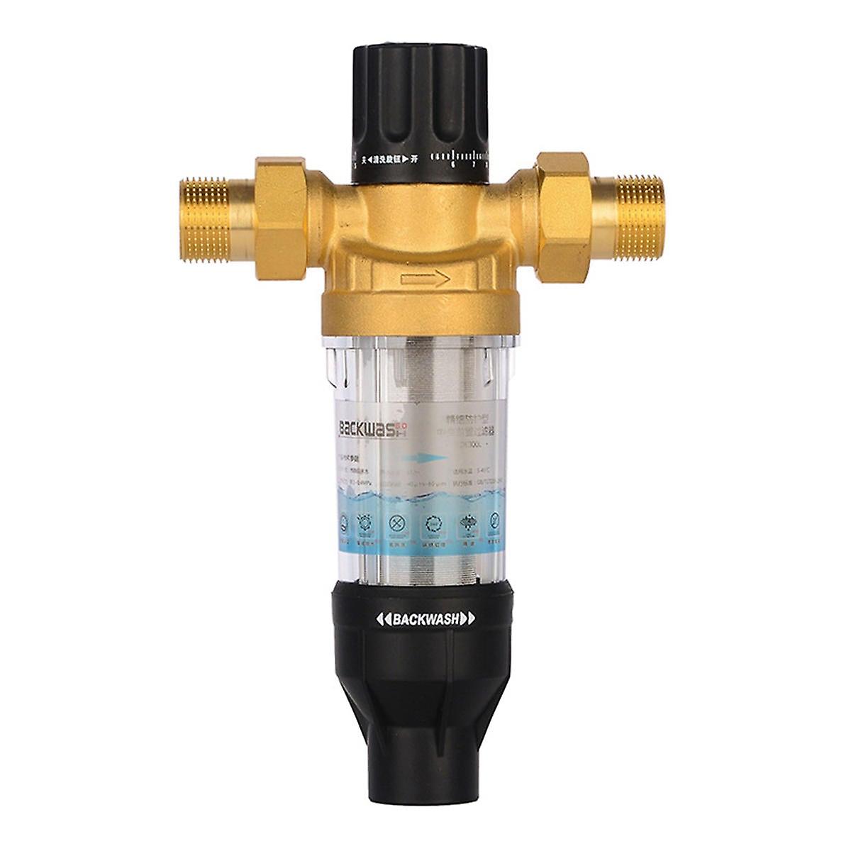 3000L/h Front Purifier Brass Tap Backwash Remove Rust Sediment Water Pre-filter