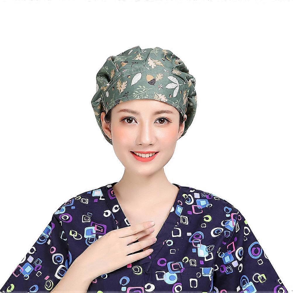Dragonfly Leaf Pattern Nurse Hat Cotton Used for Decoration