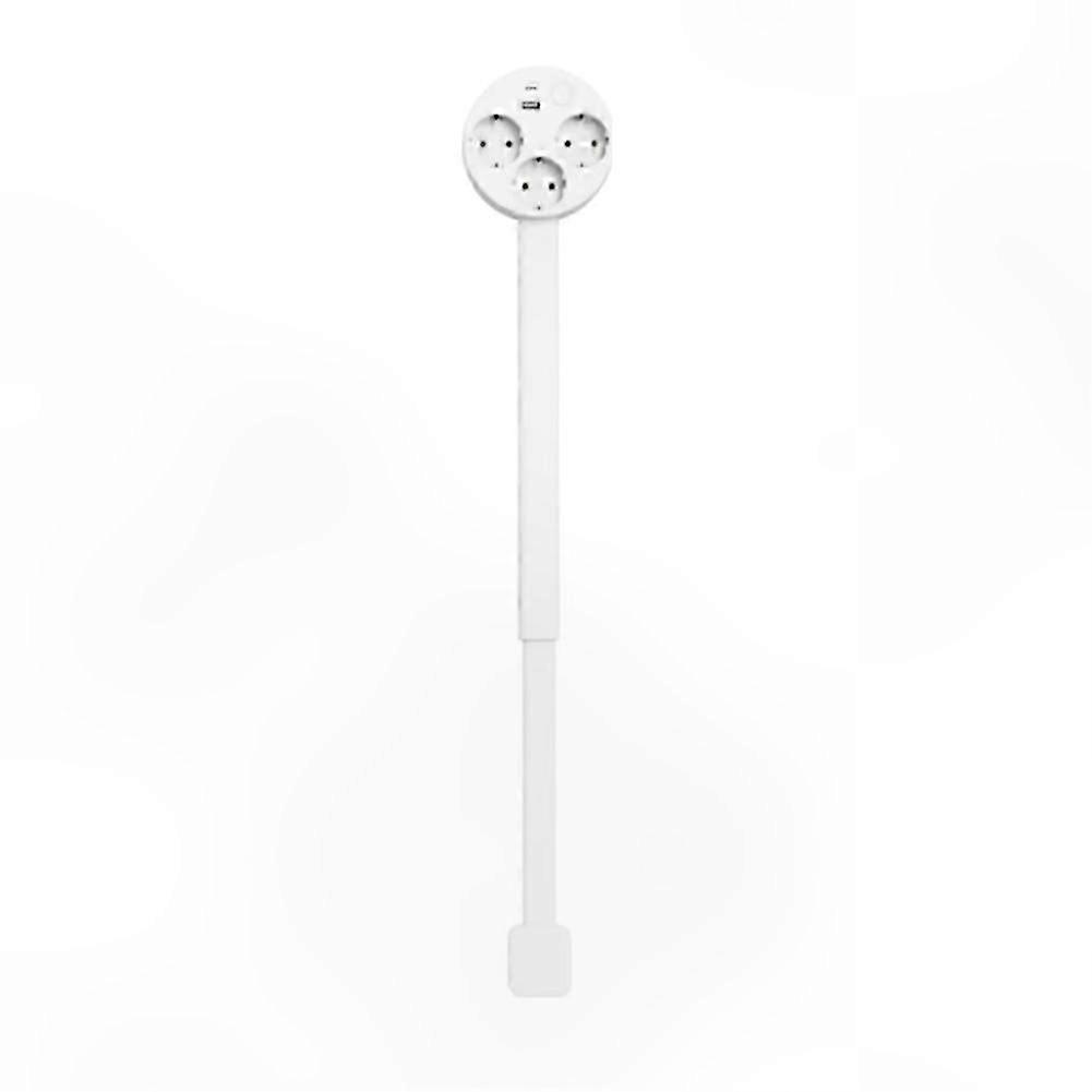 Rotating Electrical Outlet Extender with Adjustable Length, EU Plug Power Socket