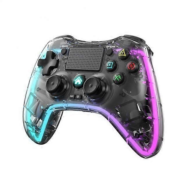 Wireless Handle compatible withSwitch Android IOS Colorful Light Game Controller Transparent Crystal Bluetooth-compatible Gamepad