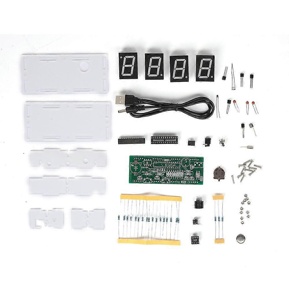 DIY Electronic Clock Kit C51 SCM Process Light Control Large LED Screen Components