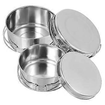 4pcs Camping Cookware Set NonStick Stainless Steel Pots and Pans Compact Stackable Design for Outdoor Cooking