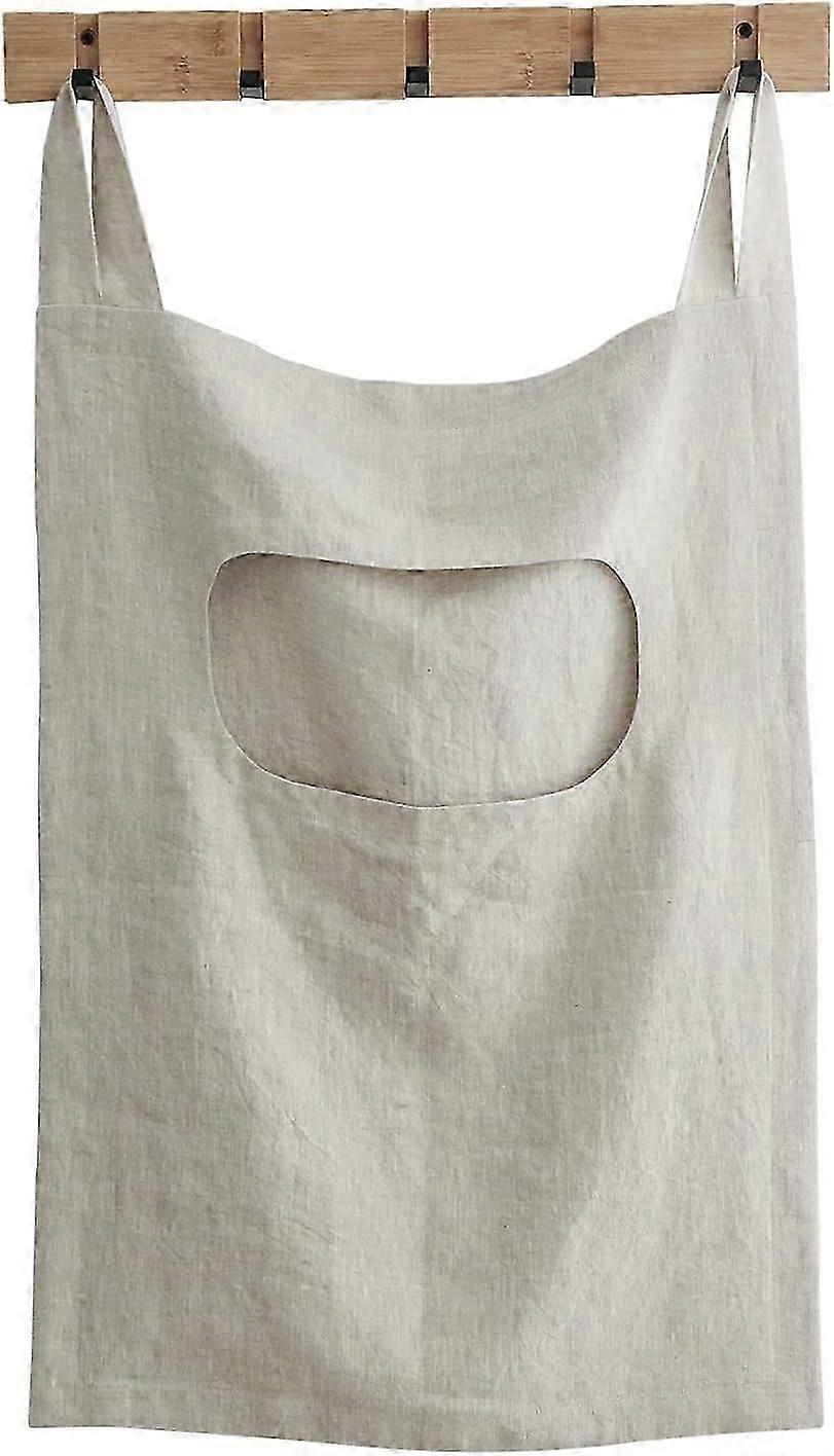 Porta de linho pendurada saco de cesto de roupa, 19x27 polegadas