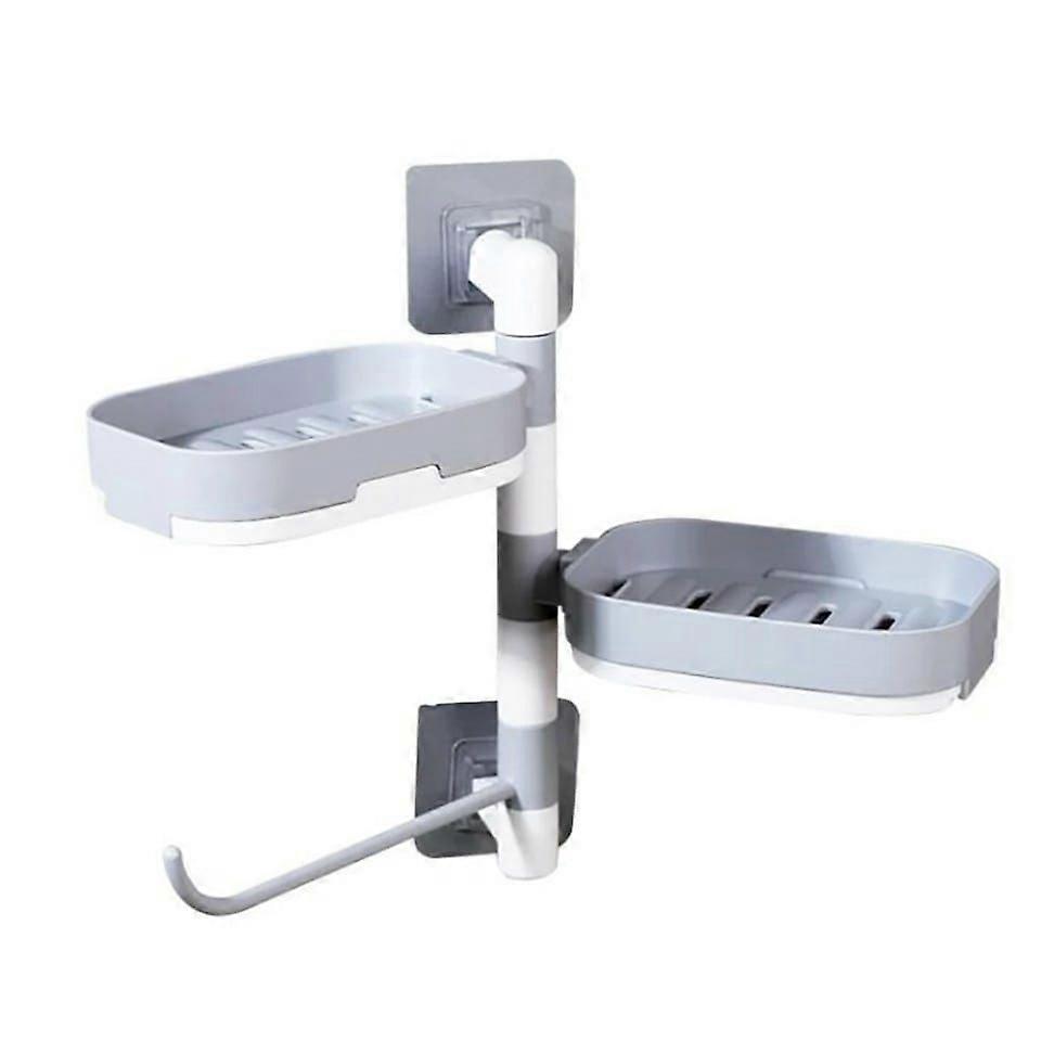 Multifunctional Rotating Ceramic Wall Mount Shelf - White and Grey