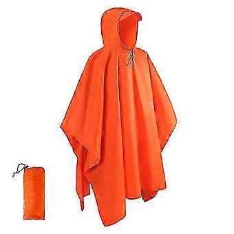 Militær stil Poncho Multi Use Rip Stop Camouflage Regn Ponchohooded Vandtæt Regnfrakke til udendørs aktiviteter