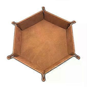 1PC Hexagonal Velvet Fabric Dice Board Foldable storage tray compatible with various gamessuch as and other table games