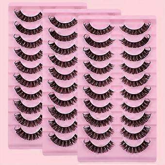 30 Pairs Curled False Eyelashes, Soft Reusable Natural Look, Skin-Friendly Non-Irritating for Parties and Daily Wear